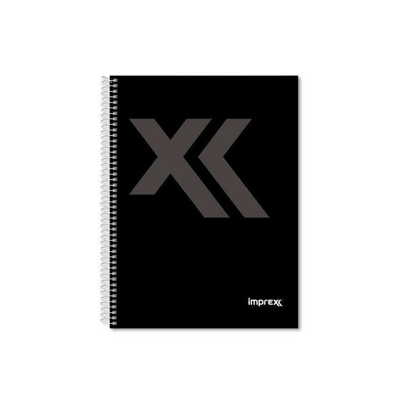 Pack De 4 Unidades Imprex Cuaderno Espiral Tapa Forrada Folio 80h 90gr 4x4 Negro