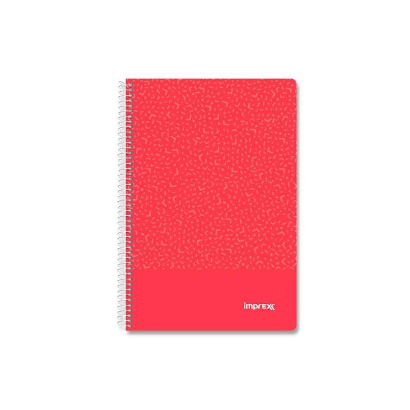 Pack De 4 Unidades Imprex Cuaderno Espiral Tapa Pp Folio 80h 90gr 4x4 Rojo