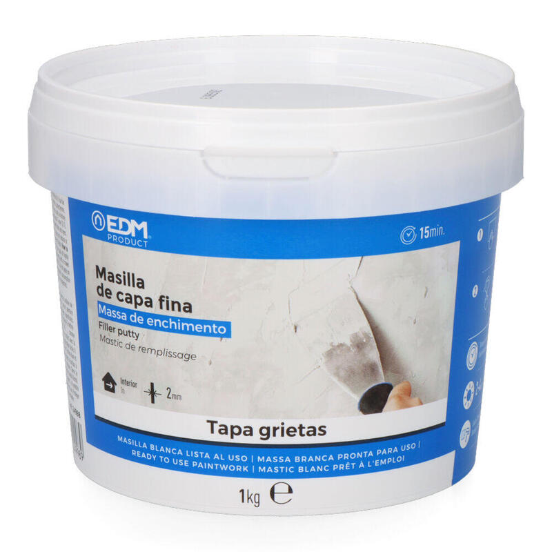 Pack De 4 Unidades - Masilla De Capa Fina Lista Al Uso 1kg Edm