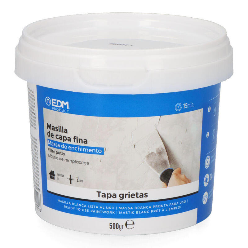 Pack De 4 Unidades - Masilla De Capa Fina Lista Al Uso 500g Edm