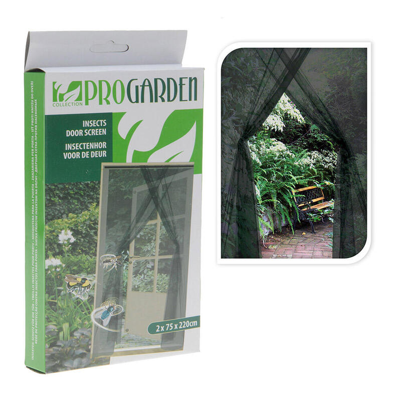Pack De 4 Unidades - Mosquitera Cortina Con Cierre De Gancho Y Bucle, Negra, 150 X 220 Cm, 2 Piezas 75 X 220 Cm