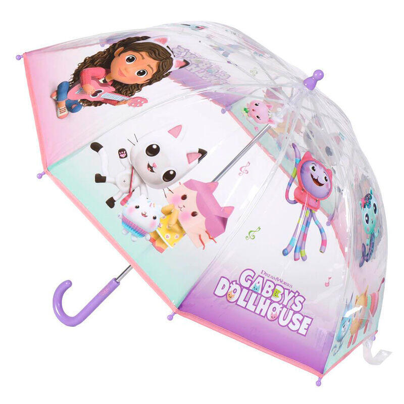 Pack De 4 Unidades - Paraguas Manual Burbuja La Casa De Muñecas De Gabby 45cm