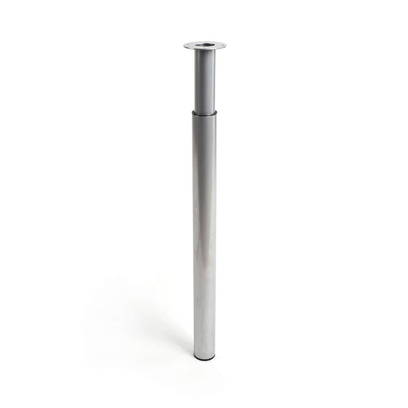 Pack De 4 Unidades - Pata Extensible Cilíndrica De Acero En Color Aluminio Mod.406e. Altura 71/110m Rei