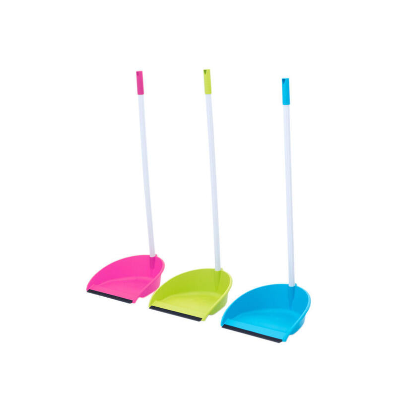 Pack De 4 Unidades - Recogedor Con Palo Y Goma En Boca Colores Surtidos (Pink, Pistacho, Azul)