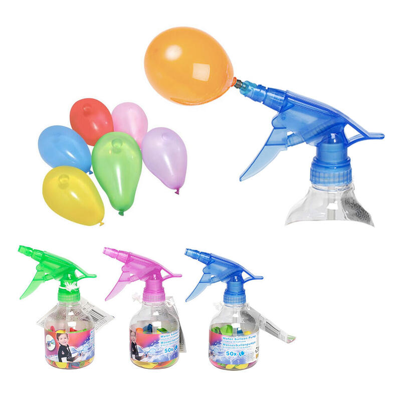 Pack De 4 Unidades - Sifon De Globos De Agua (50 Globos) 17x7cm Colores / Modelos Surtidos