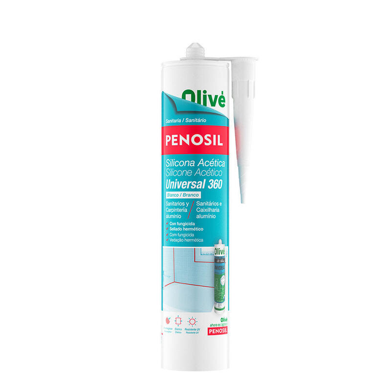 Pack De 4 Unidades - Silicona Acética Sanitaria Universal 360 Blanca 280 Ml