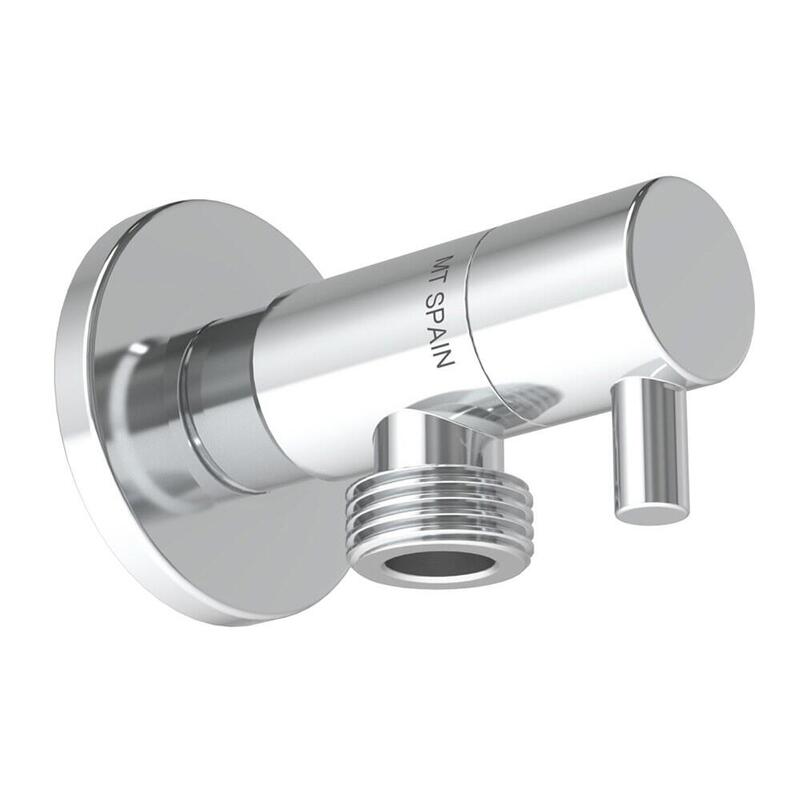 Pack De 4 Unidades - Válvula Escuadra Modelo Deco Con Mando Redondo, Silver, ½ X 3/8 Pulg