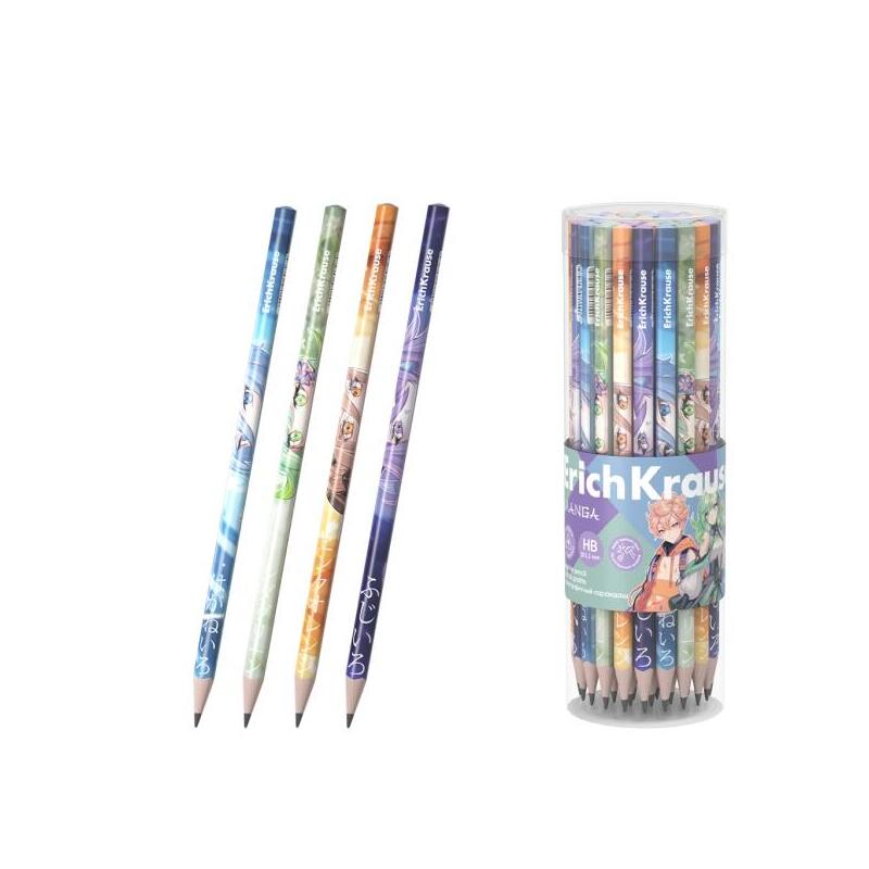 Pack De 42 Unidades Erichkrause Manga Lapiz De Grafito - Mina Hb - Cuerpo Triangular - Agarre Ergonomico - Colores