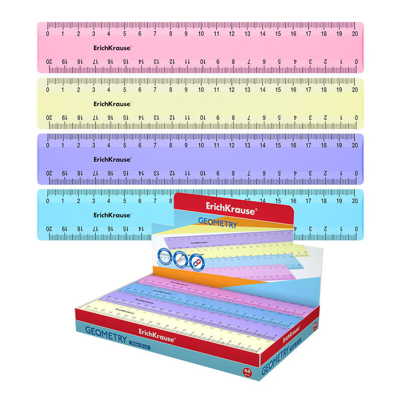 Pack De 44 Unidades Erichkrause Regla Pastel - 20cm - Surtido En Caja Display - Color Surtido