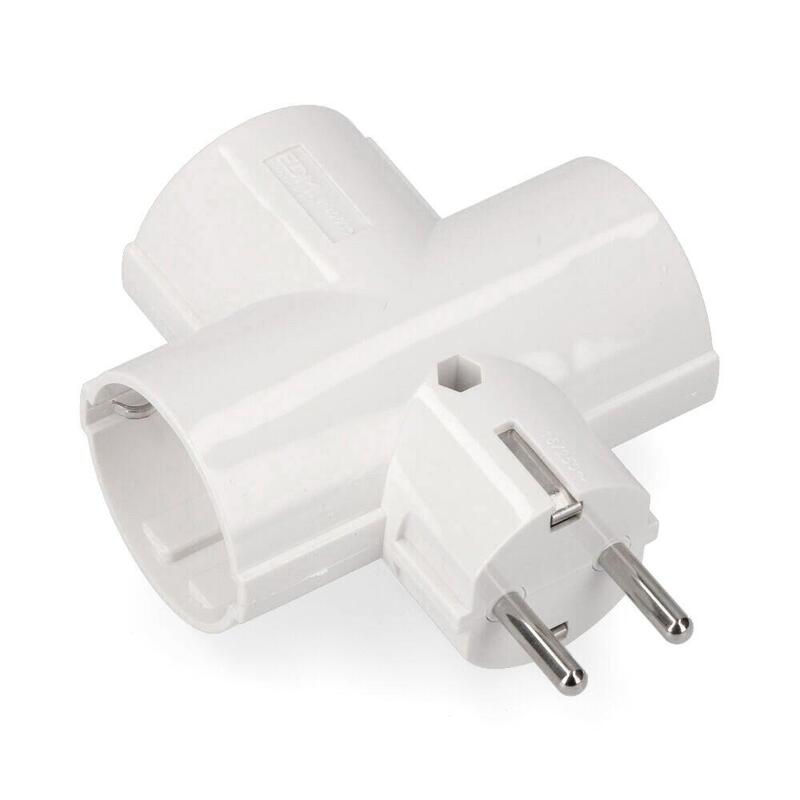 Pack De 5 Unidades - Adaptador Triple 2p+T, 16 A 250 V~, Blanco, Retractilado