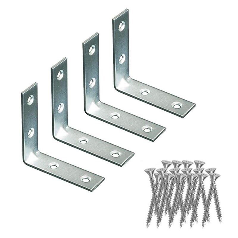 Pack De 5 Unidades - Ángulo Refuerzo An02, Acero Zincado, 60 X 60 X 15 Mm. 4 Unidades