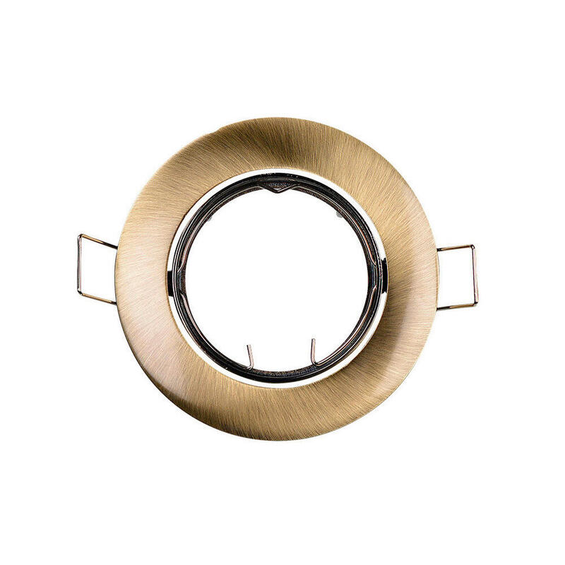 Pack De 5 Unidades - Aro Halogeno Metálico. Oscilante. Color Oro Viejo. Ø8,4cm Edm