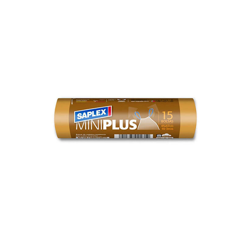 Pack De 5 Unidades - Bolsa De Basura Miniplus 10l 15 Unid. Saplex 45x47cm