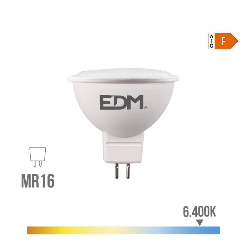 Pack De 5 Unidades - Bombilla Dicroica Led Mr16 8 W 780 Lm 6400 K Luz Fría 120° Ø5 X 5 Cm