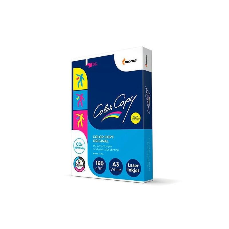 Pack De 5 Unidades Color Copy Original Papel Reprográfico Din A3 160gr Paquete 250h Blanco Satinado Mate