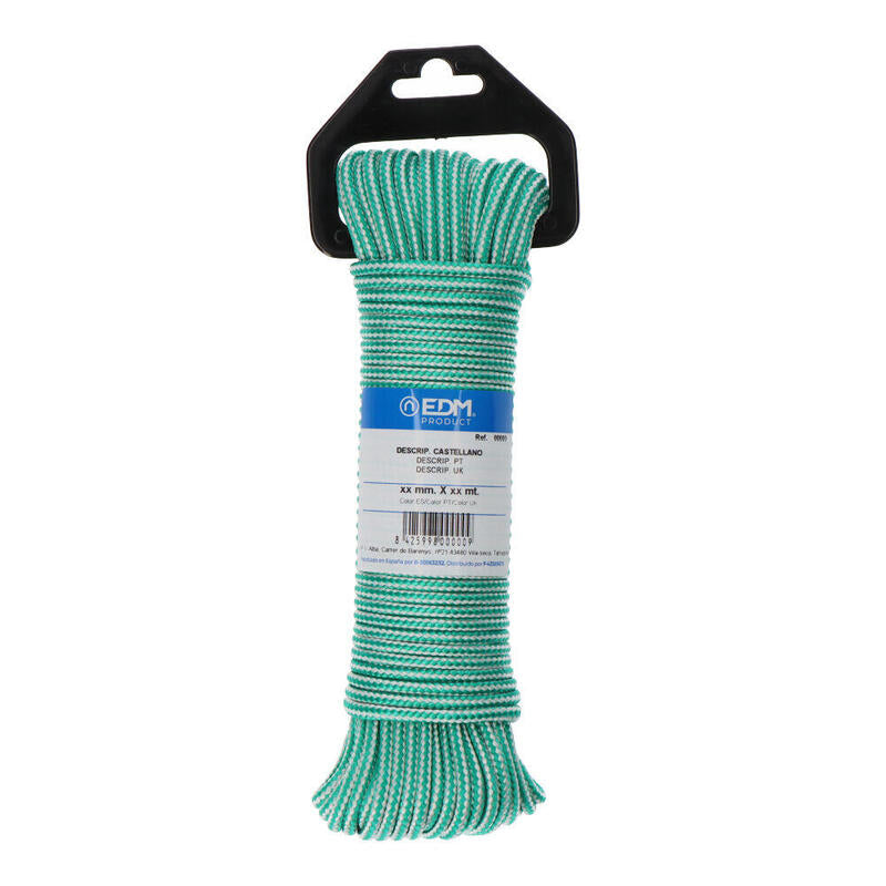 Pack De 5 Unidades - Cordón Trenzada Polipropileno Verde / Blanco, Calibre 4,5 Mm X 10 M