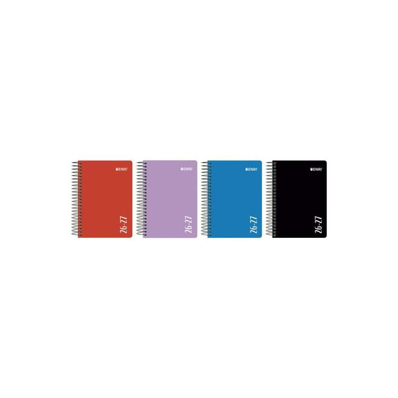 Pack De 5 Unidades Enri Agenda Escolar Con Espiral - Castellano - Tapa De Plastico - Formato Octavo - Dia Pagina -
