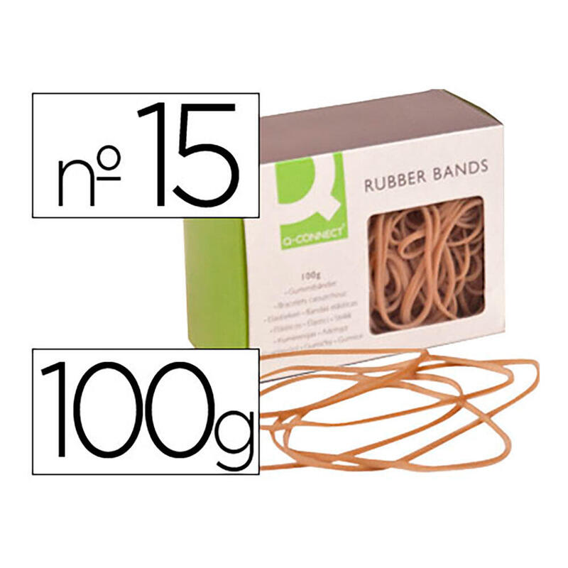 Pack De 5 Unidades - Gomillas Elásticas Q-Connect 100g. N°15 150x2mm