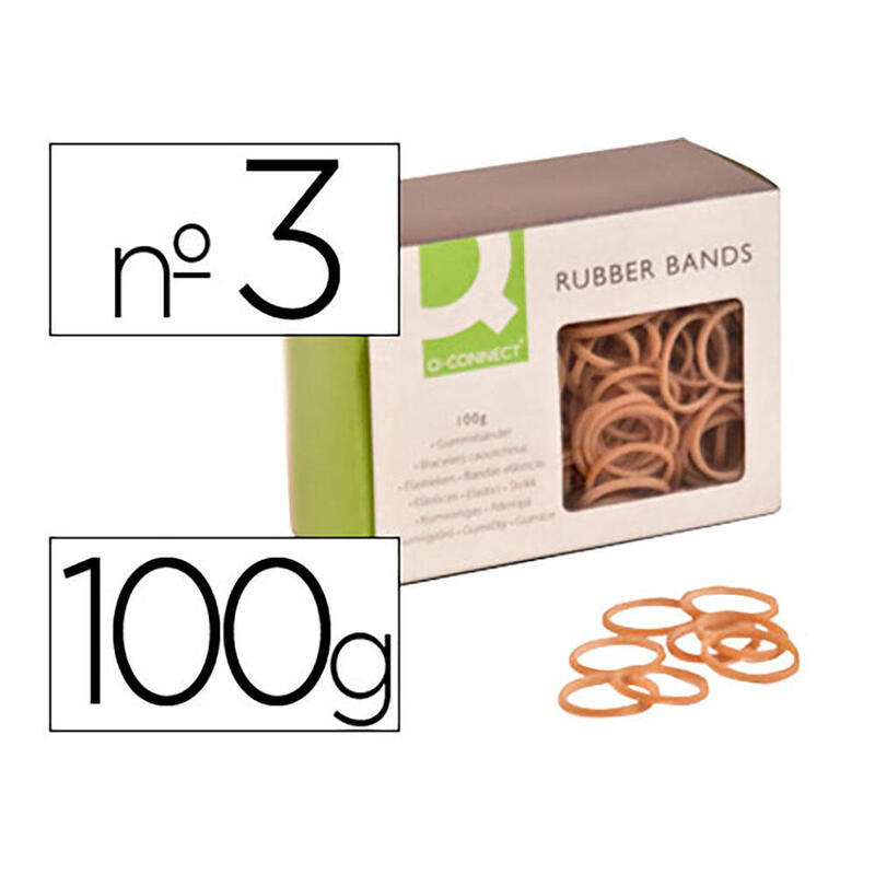 Pack De 5 Unidades - Gomillas Elásticas Q-Connect 100g. N°3 30x2mm