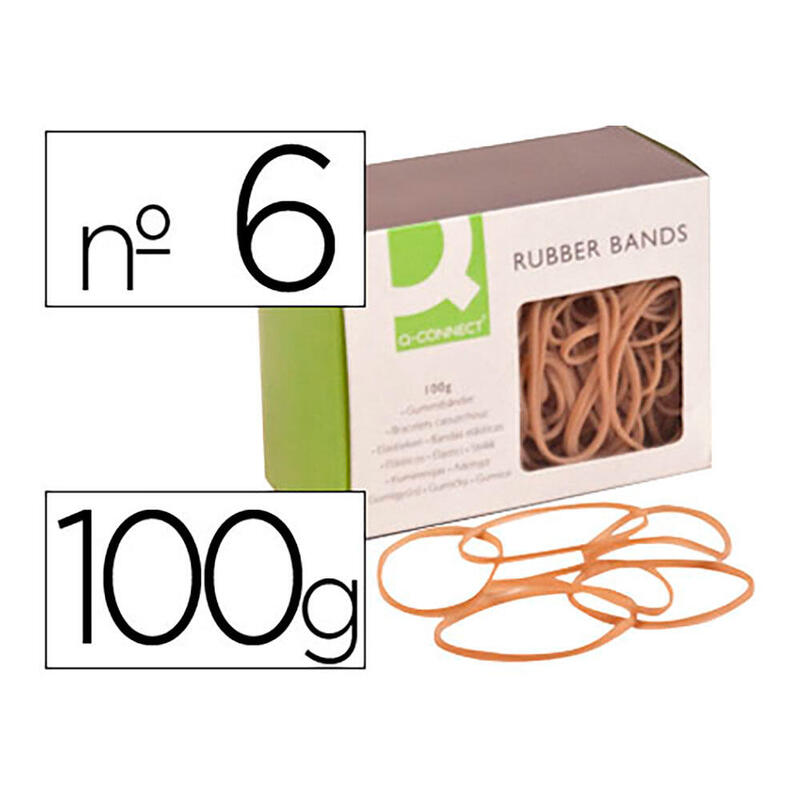 Pack De 5 Unidades - Gomillas Elásticas Q-Connect 100g. N°6 60x2mm