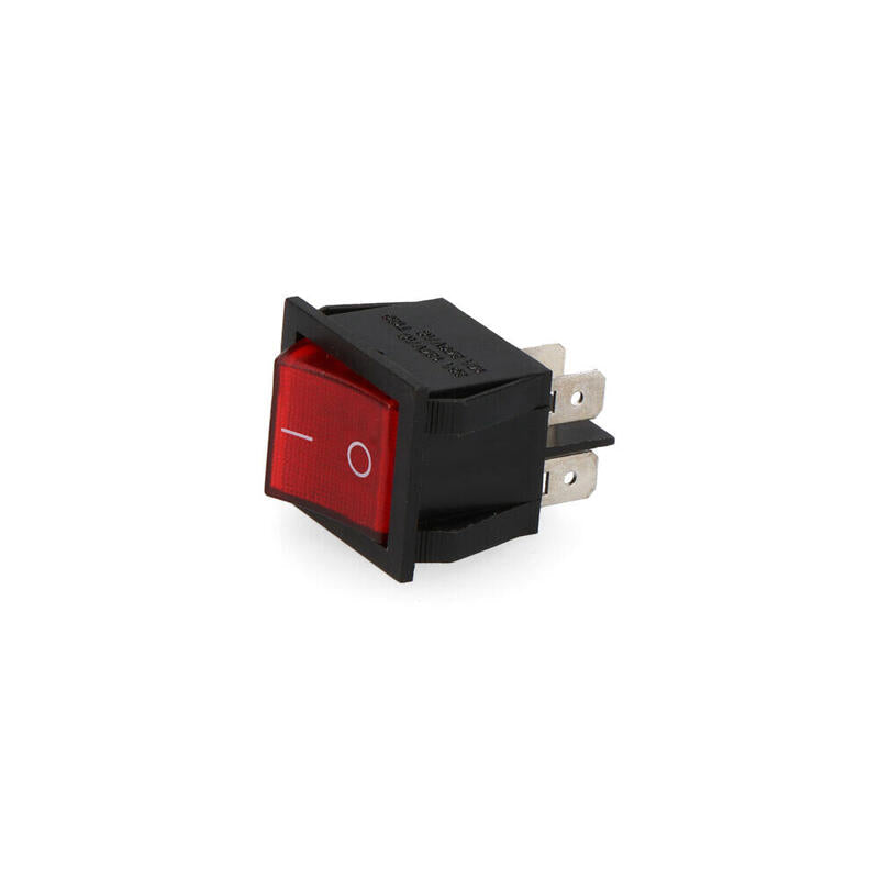Pack De 5 Unidades - Interruptor Luminoso Rojo Empotrado 4 Patillas