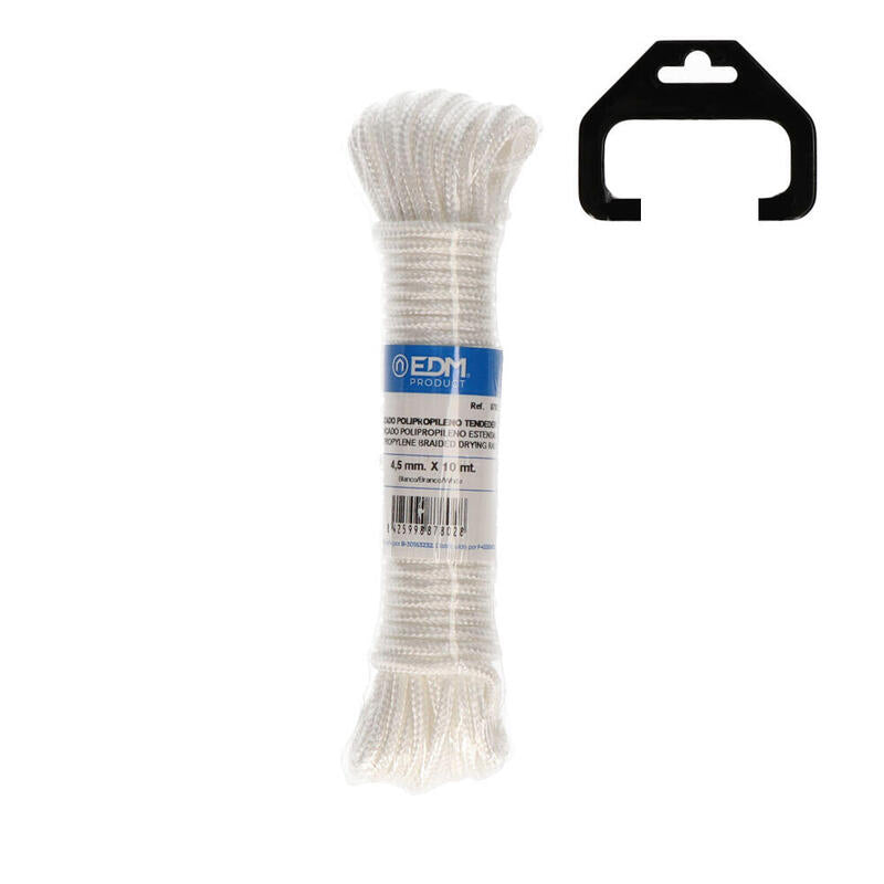 Pack De 5 Unidades - Madeja Trenzada Polipropileno Tendedero 10m Blanco Edm