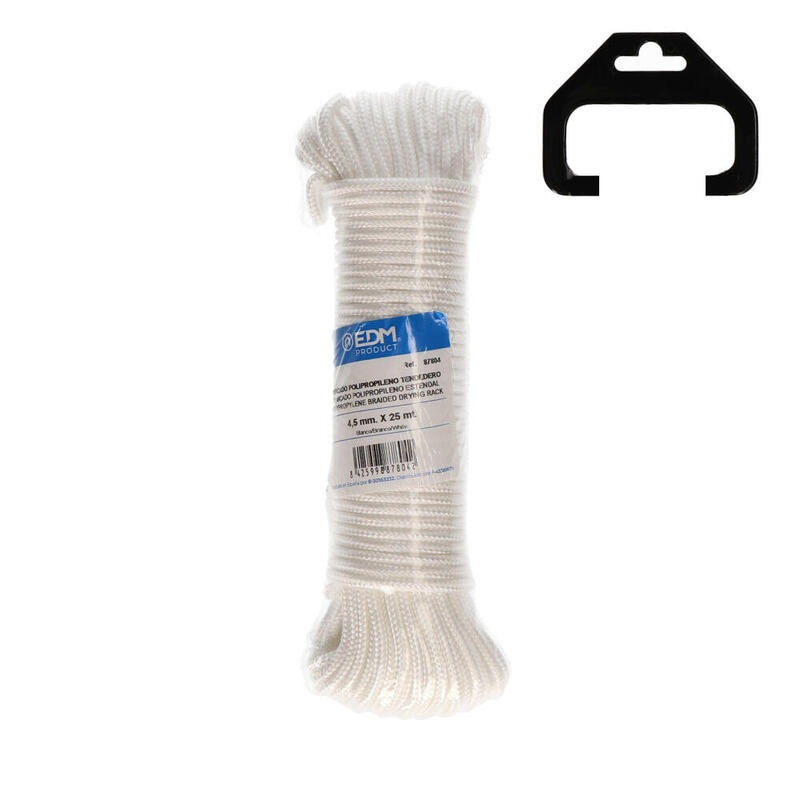 Pack De 5 Unidades - Madeja Trenzada Polipropileno Tendedero 25m Blanco Edm