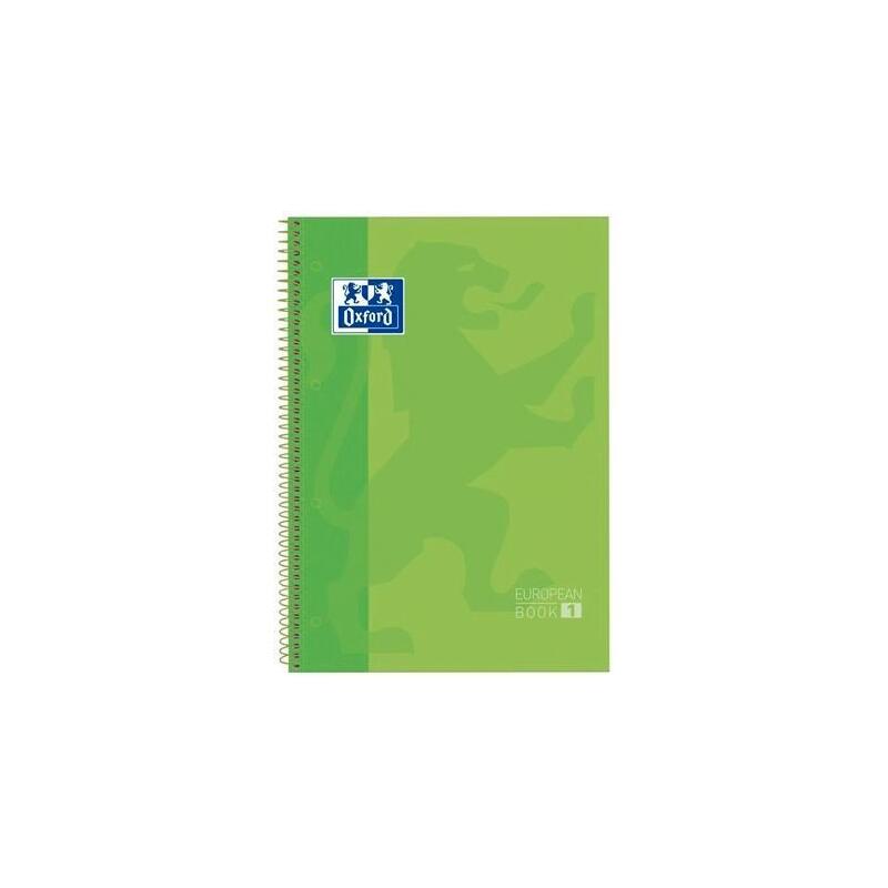 Pack De 5 Unidades Oxford Cuaderno Classic Europeanbook 1 Write&Erase 80h A4+ 5x5mm Microperforado T/Extradura Verde Manzana