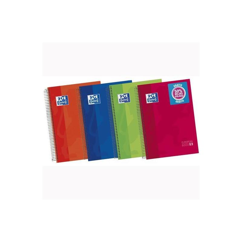 Pack De 5 Unidades Oxford Cuaderno Classic Europeanbook 5 Write&Erase 120h A4+ 1 Línea Microperforado T/Extradura C/ Vivos Surtidos