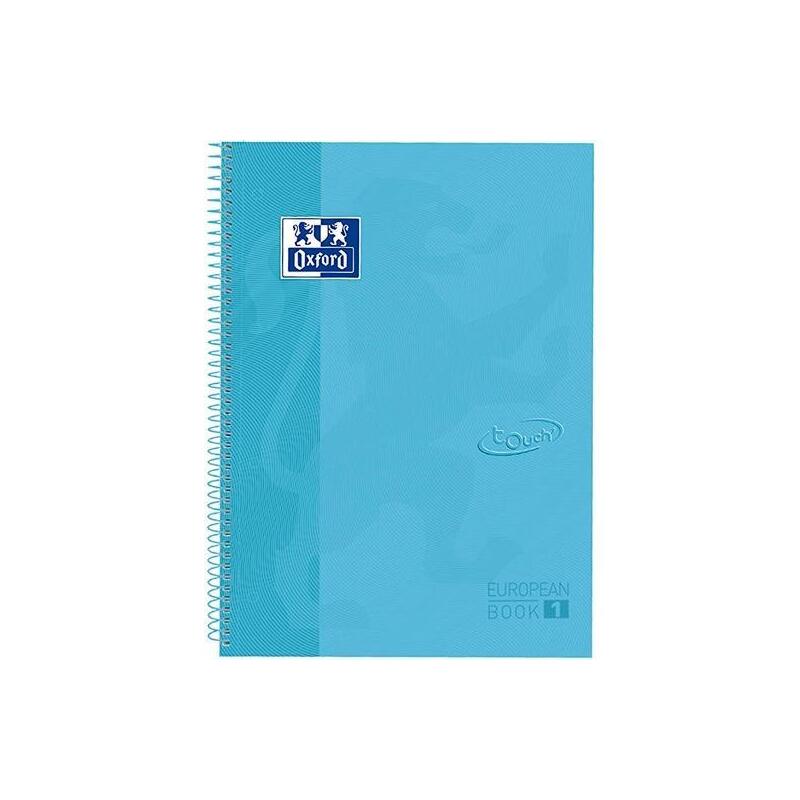 Pack De 5 Unidades Oxford Cuaderno Europeanbook 1 Touch Write&Erase 80h A4+ 5x5mm Microperforado T/Extradura Azul Pastel