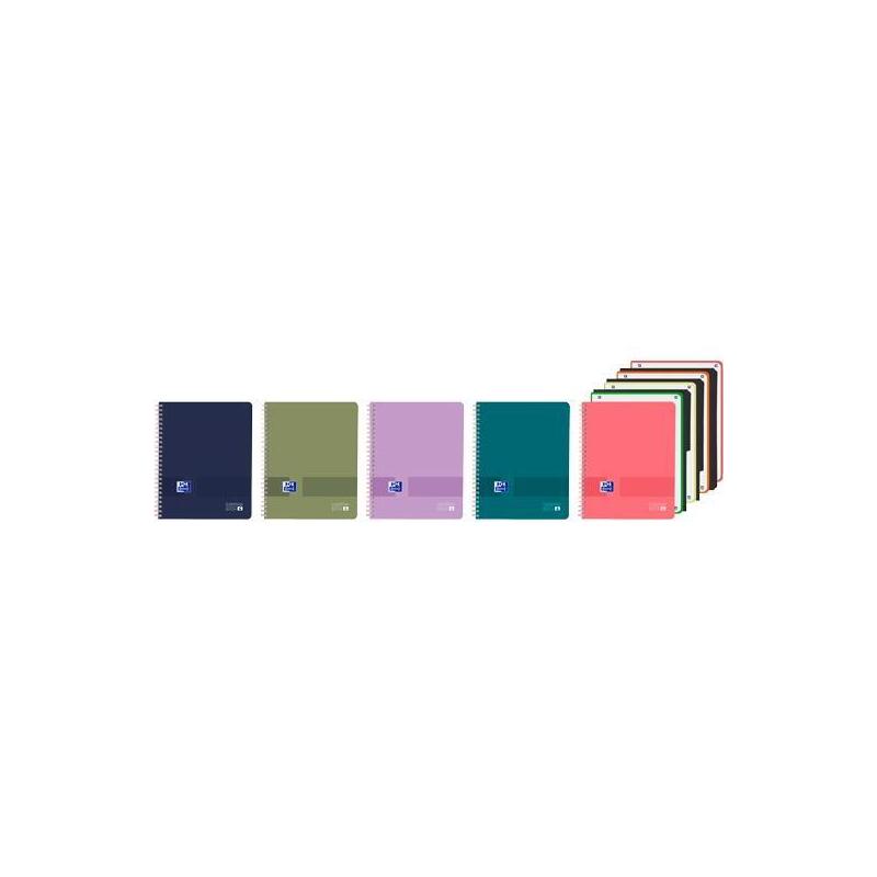 Pack De 5 Unidades Oxford Cuaderno Europeanbook 4 Live&Go A4+ 120h 5x5 Con Separadores Tapa Plástico C/Surtidos