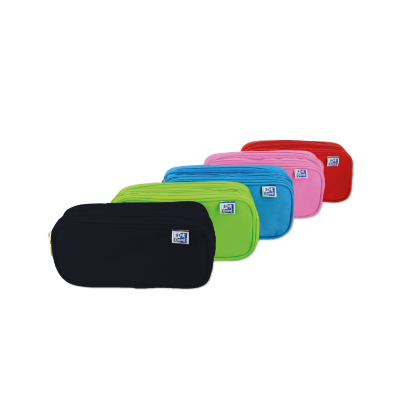 Pack De 5 Unidades Oxford Kangoo Kids Estuche Triple - 3 Cremalleras - Poliester Resistente - Tamaño Compacto De