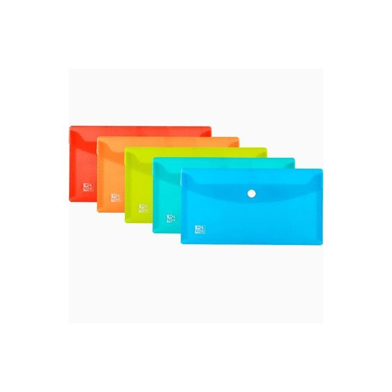 Pack De 5 Unidades Oxford Sobres Con Broche Urban 105x210 Polipropileno C/Surtidos