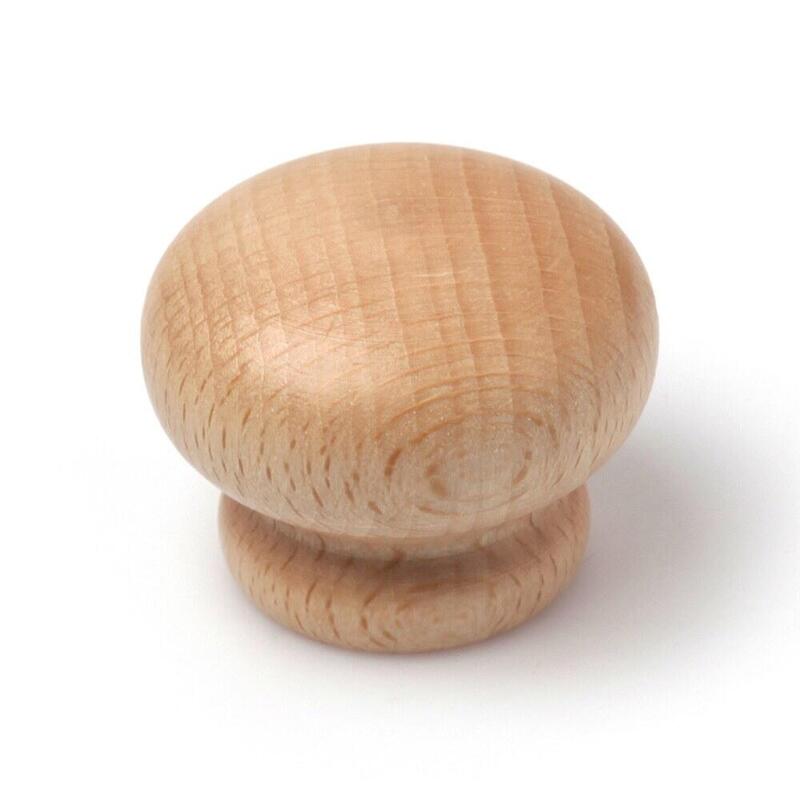 Pack De 5 Unidades - Pomo Para Mueble, Modelo 260, De Madera De Haya, Ø40 Mm
