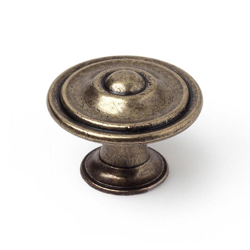 Pack De 5 Unidades - Pomo Para Mueble, Modelo 3110, De Zamak Con Acabado En Cuero Viejo, Ø35 Mm