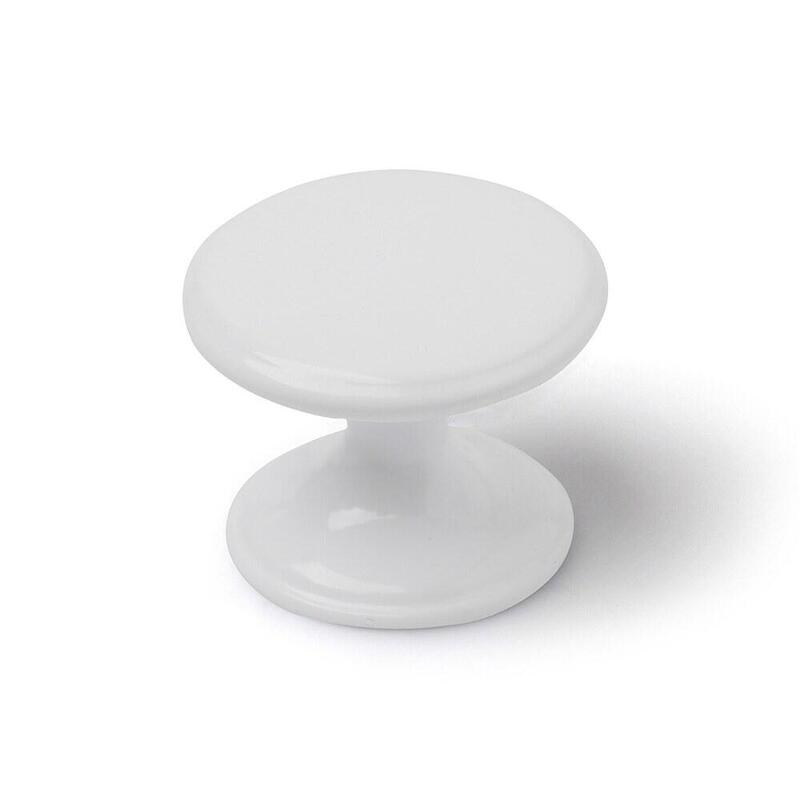 Pack De 5 Unidades - Pomo Para Mueble, Modelo 756, De Zamak Con Acabado Blanco, Ø33 Mm