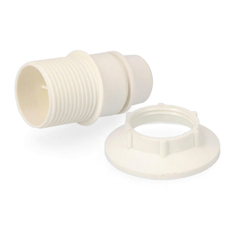 Pack De 5 Unidades - Portalamparas E-14 Semiroscado + Arandela Envasado Blanco