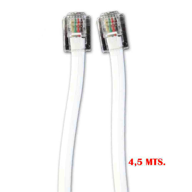 Pack De 5 Unidades - Prolongación Telefónica 4,5m 4 Vias Macho-Macho
