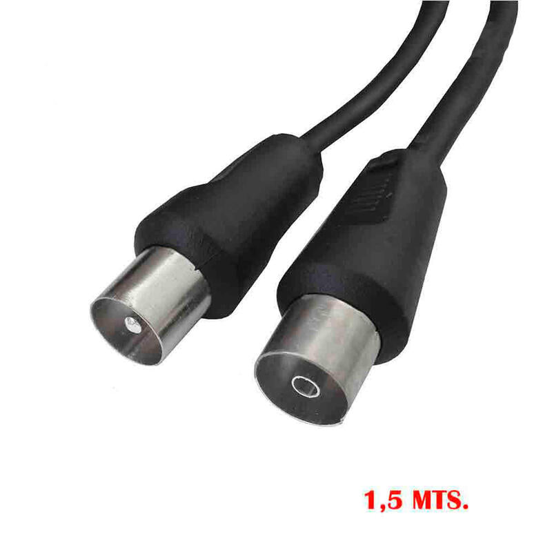 Pack De 5 Unidades - Prolongación Tv-Video 9,5mm 1,5m Envasada Negra