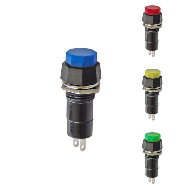 Pack De 5 Unidades - Pulsador Base Hexagonal 1a 250v, Colores Surtidos