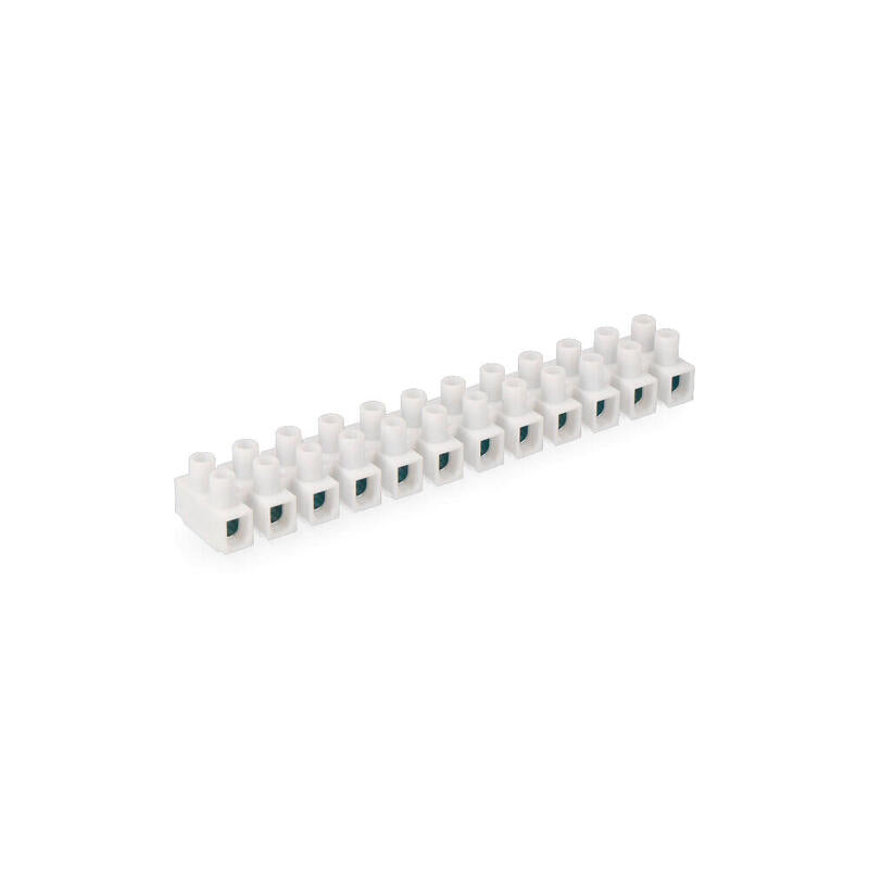 Pack De 5 Unidades - Regleta De Conexion De 10 Mm , 12 Conectores, Homologada, Blanca (Retractilada)