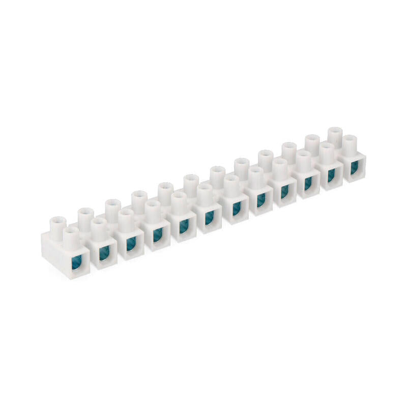 Pack De 5 Unidades - Regleta De Conexion De 16 Mm , 12 Conectores, Homologada, Blanca (Retractilada)