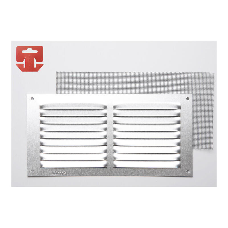 Pack De 5 Unidades - Rejilla Con Mosquitera. Aluminio 0.6 Natural 300x150mm (G)
