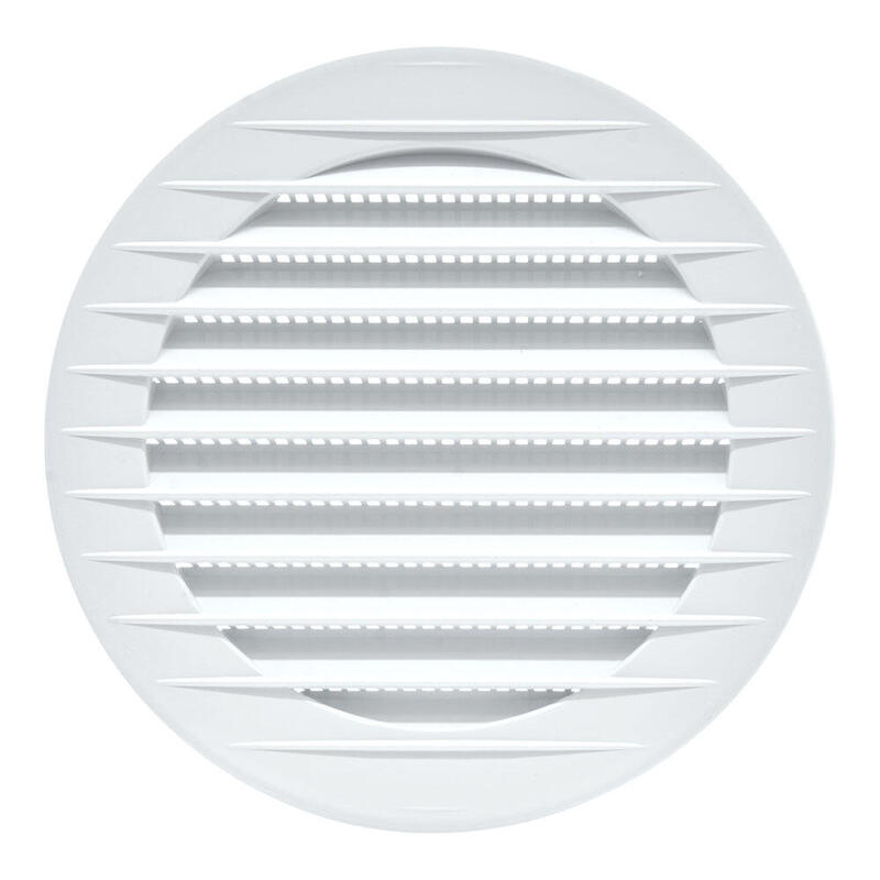 Pack De 5 Unidades - Rejilla Ventilación Redonda Empotrable Con Mosquitera Ø100mm Abs Blanca