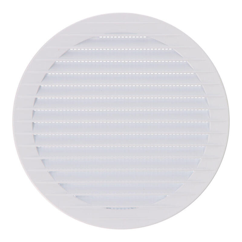 Pack De 5 Unidades - Rejilla Ventilación Redonda Empotrable Con Mosquitera Ø150mm Abs Blanca
