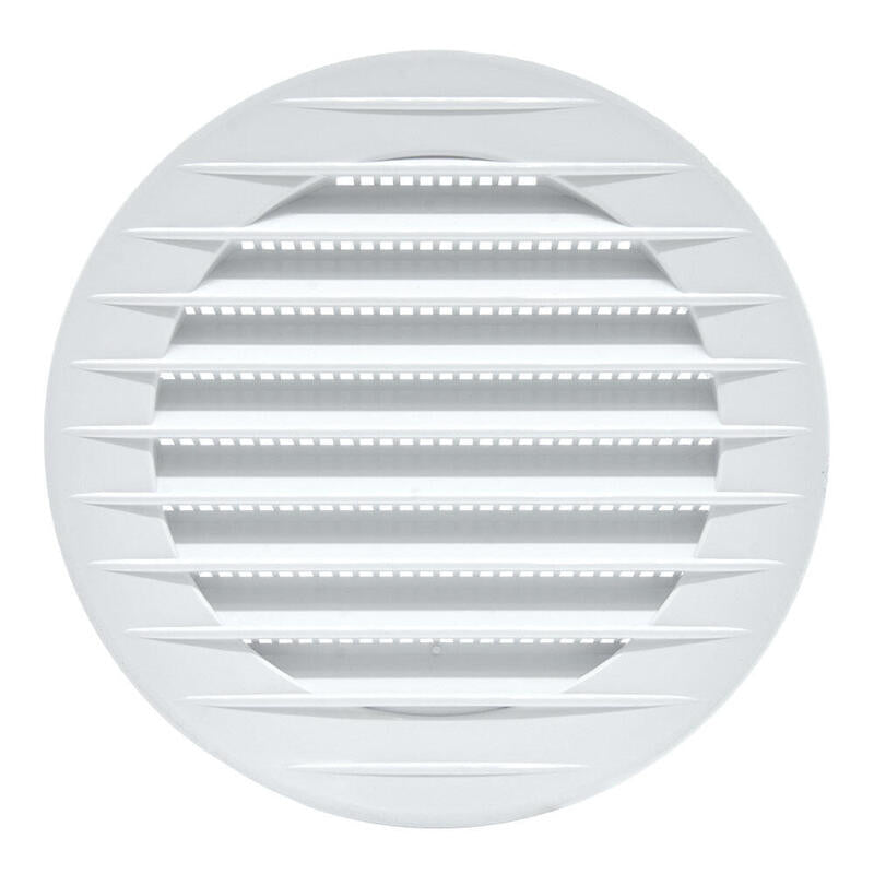Pack De 5 Unidades - Rejilla Ventilación Redonda Empotrable Con Mosquitera Ø90mm Abs Blanca