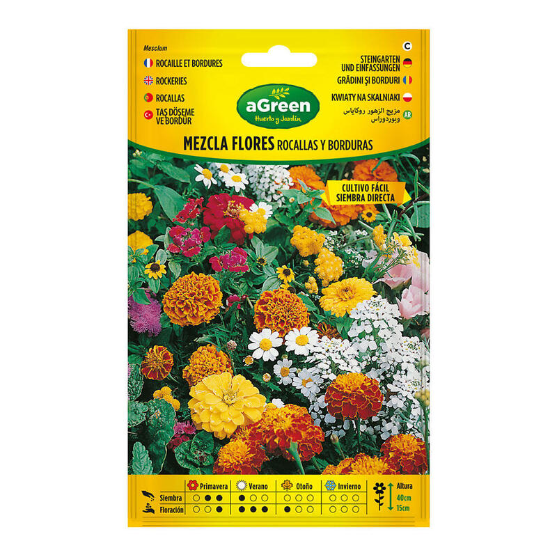 Pack De 5 Unidades - Sobre Con Semillas Mezcla De Flores Rocallas Y Borduras 300595bolsh Agreen