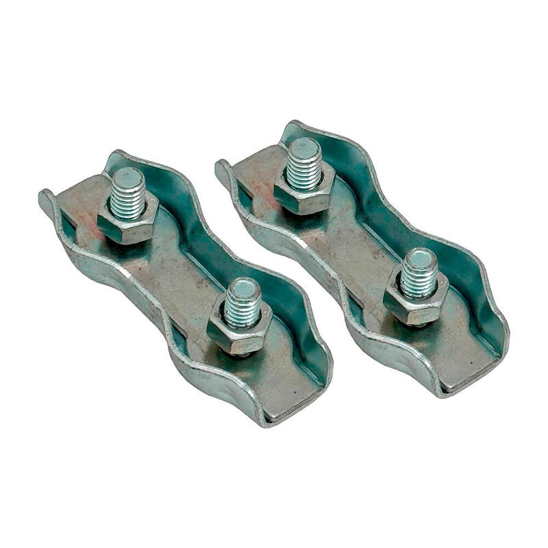 Pack De 5 Unidades - Sujetacable Plano Doble Sjt02, 3 Mm, Galvanizado, Blister 2 Uds