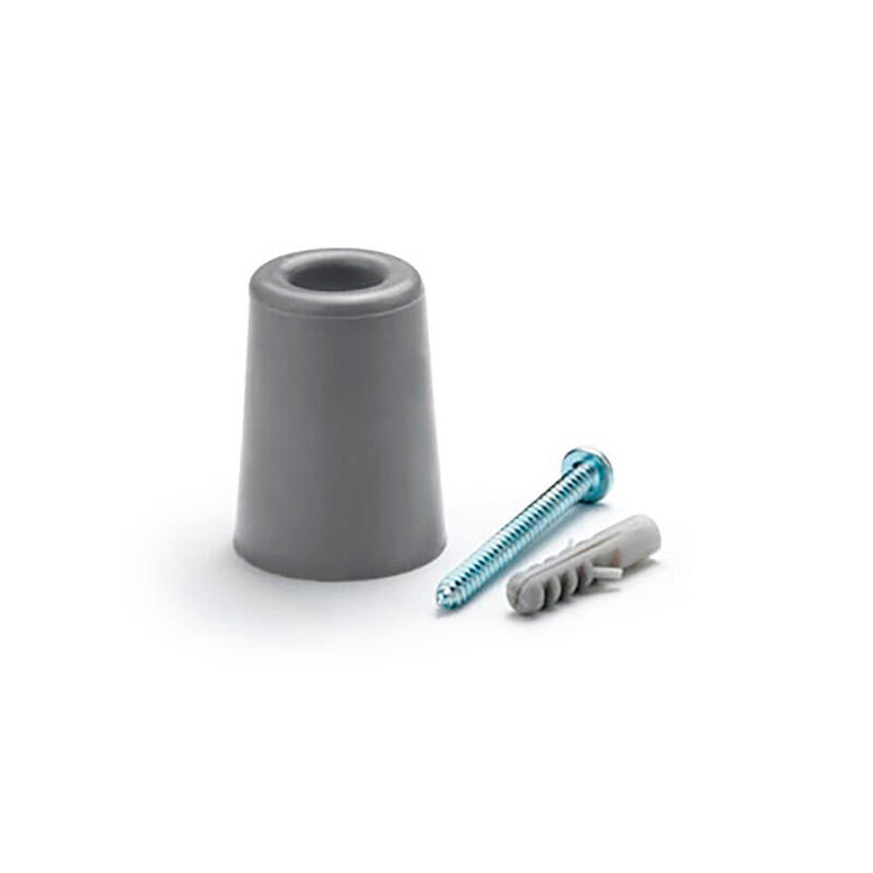 Pack De 5 Unidades - Tope De Puerta Alto Caucho Gris (Blister) Inofix
