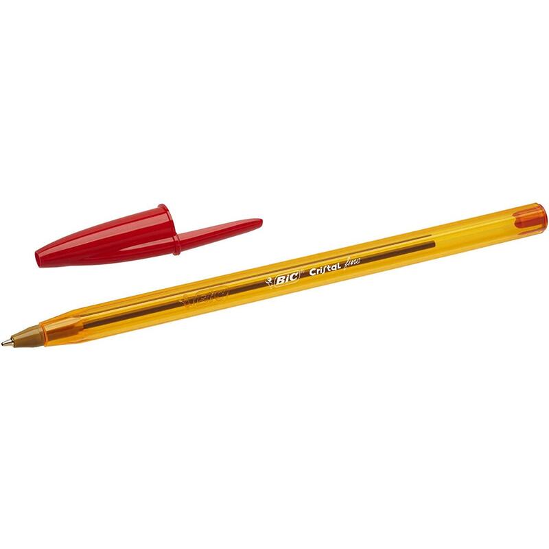 Pack De 50 Unidades Bic Cristal Original Fine Boligrafo De Bola - Punta Redonda De 0.8mm - Trazo De 0.30mm - Tinta Con Base De Aceite - Translucido - Color Azul